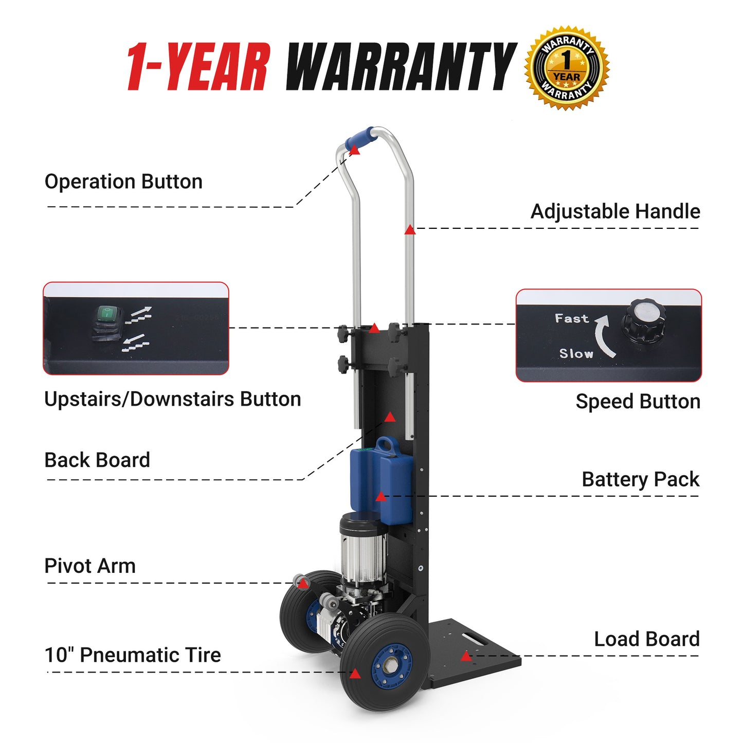 550 lbs Electric Stair Climbing Hand Truck ZW4250