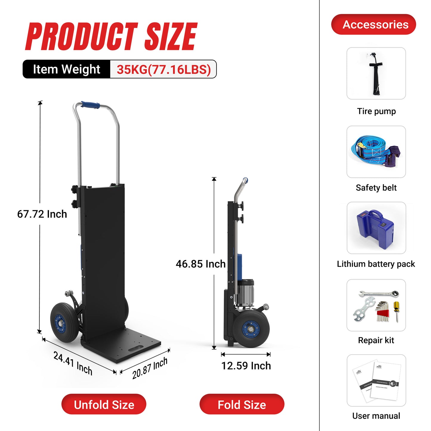 550 lbs Electric Stair Climbing Hand Truck ZW4250