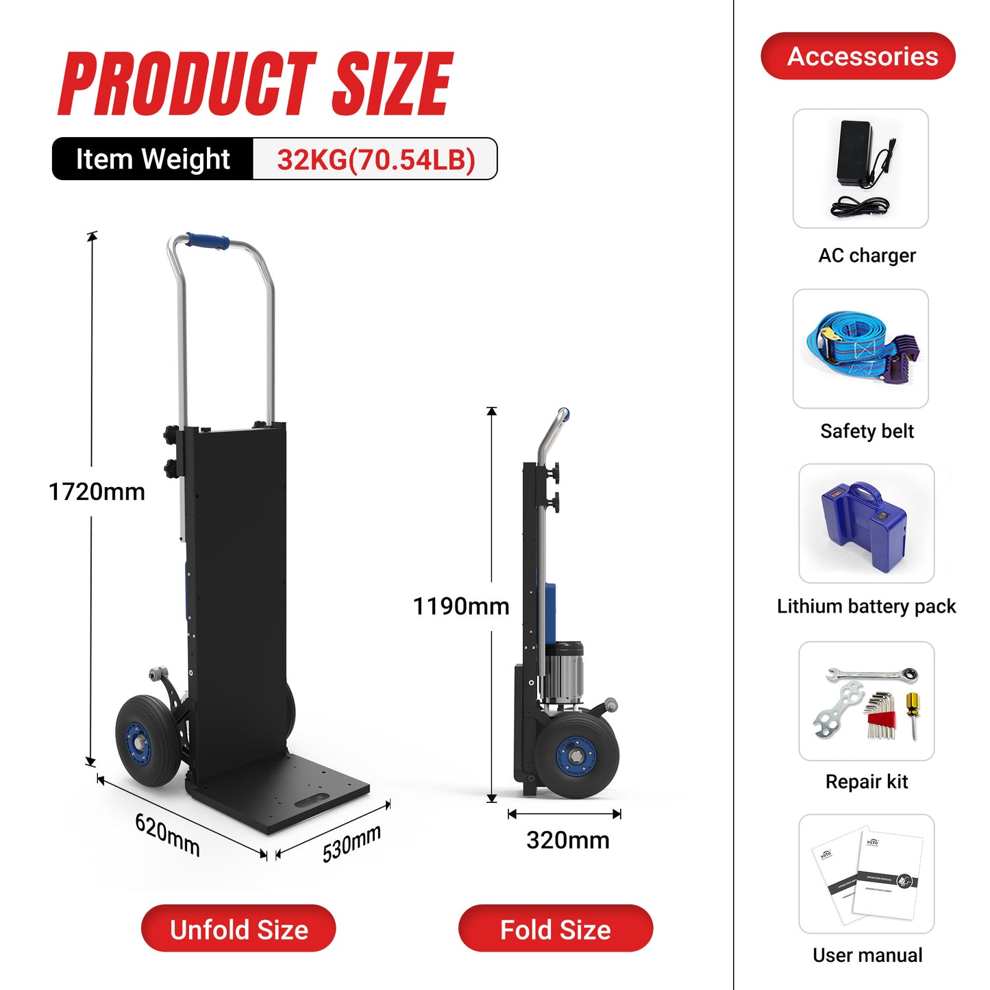 550 lbs Electric Stair Climbing Hand Truck ZW4250
